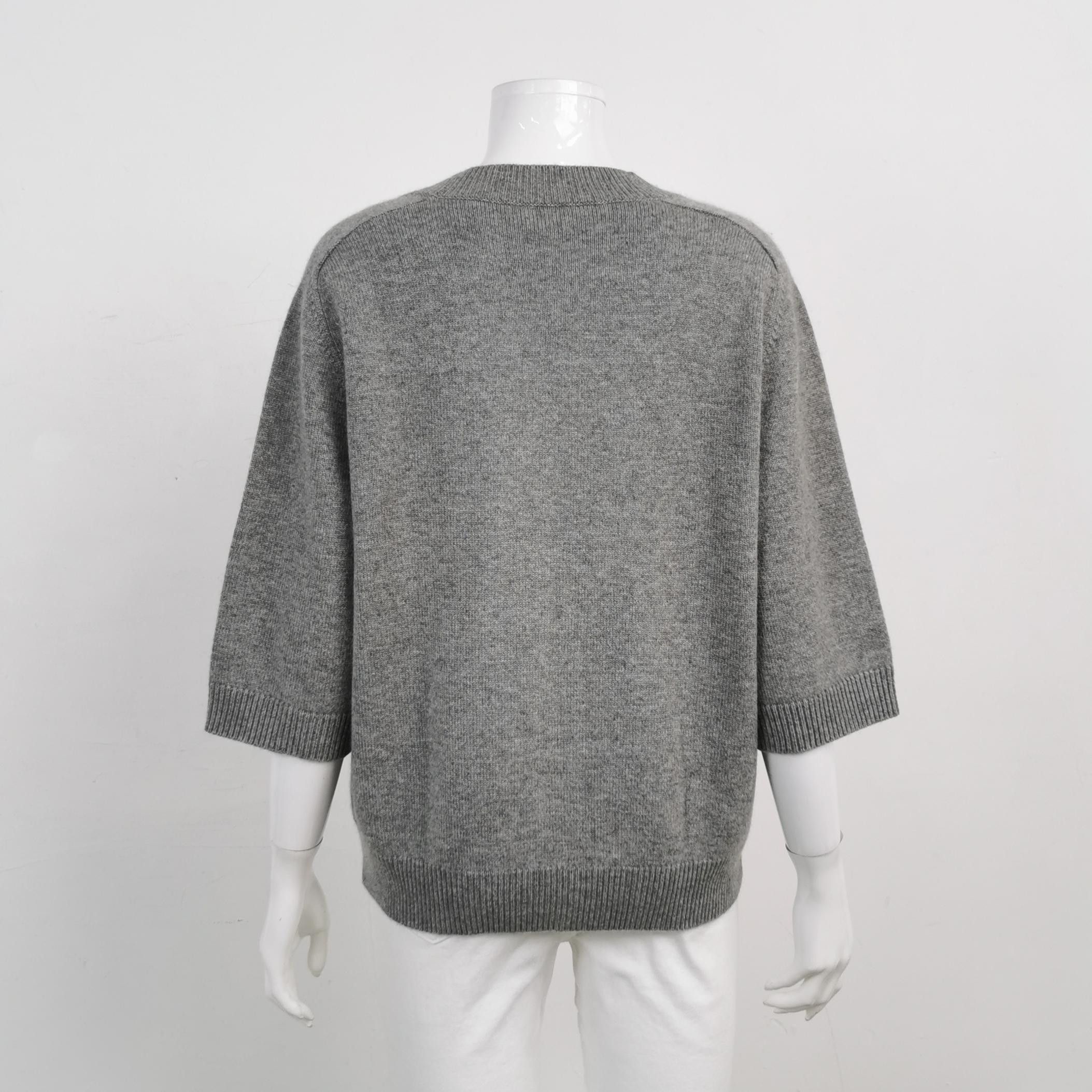 Celine Celine Gray Short Sleeve V-Neck Cardigan Size S / US 4 / IT 40 - 4 Thumbnail