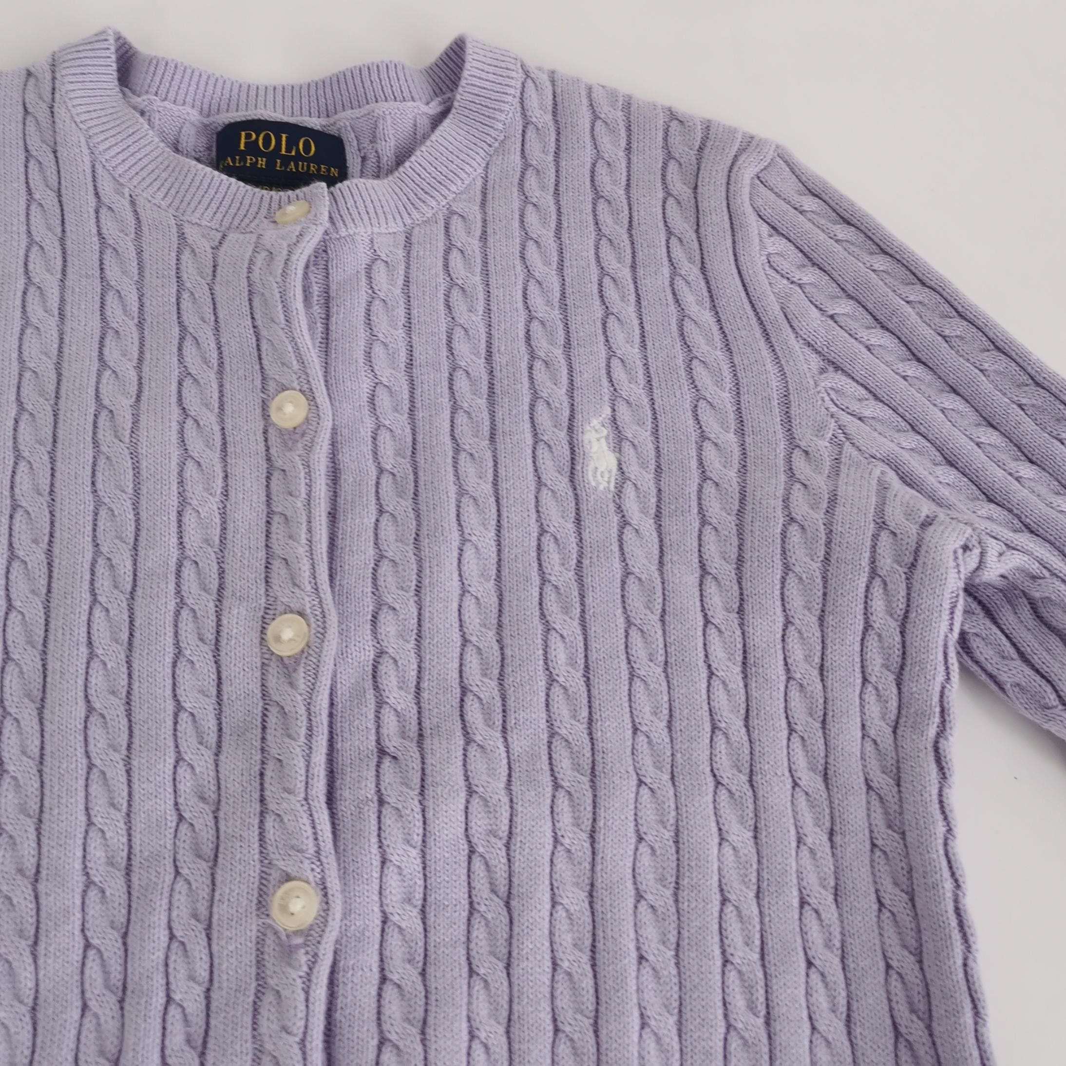 Polo Ralph Lauren Polo Lavender Cable-Knit Button Cardigan Size M / US 6-8 / IT 42-44 - 5 Thumbnail