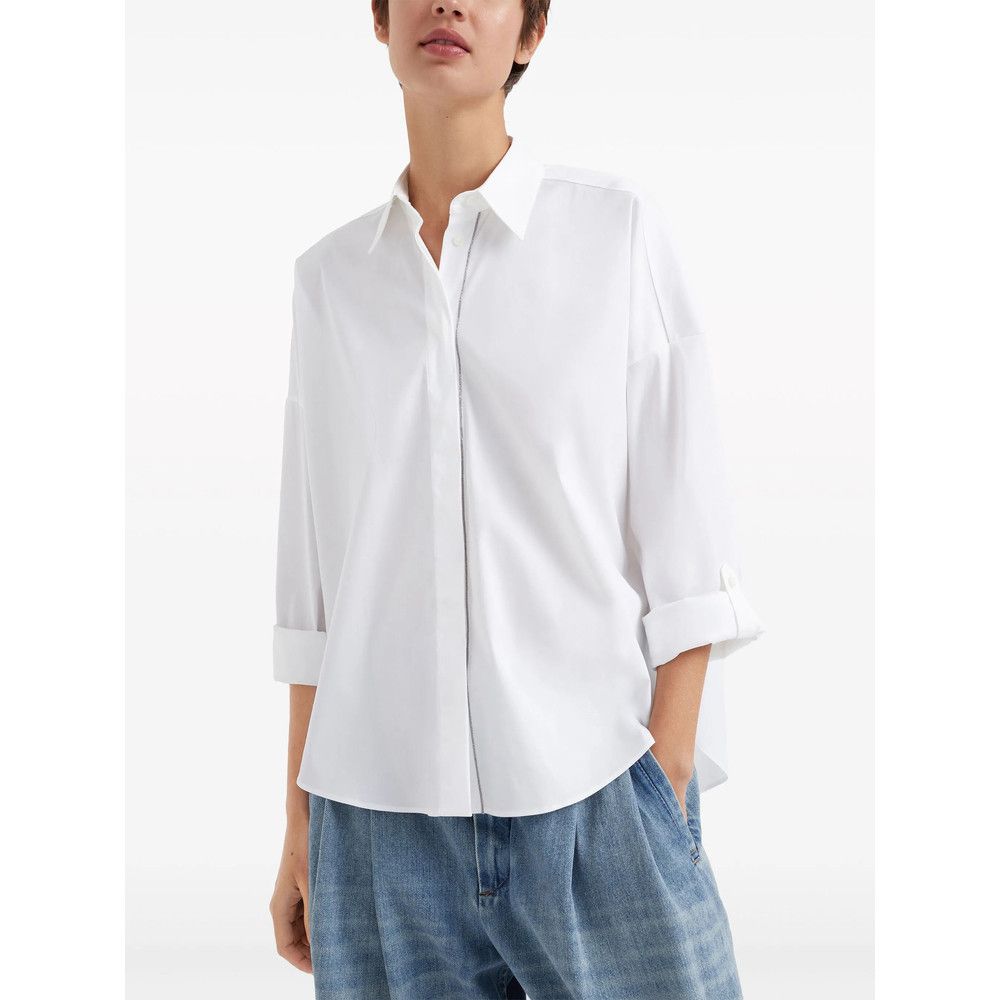 Brunello Cucinelli Brunello Cucinelli WHITE Tops - Shirts Size S / US 4 / IT 40 - 4 Thumbnail