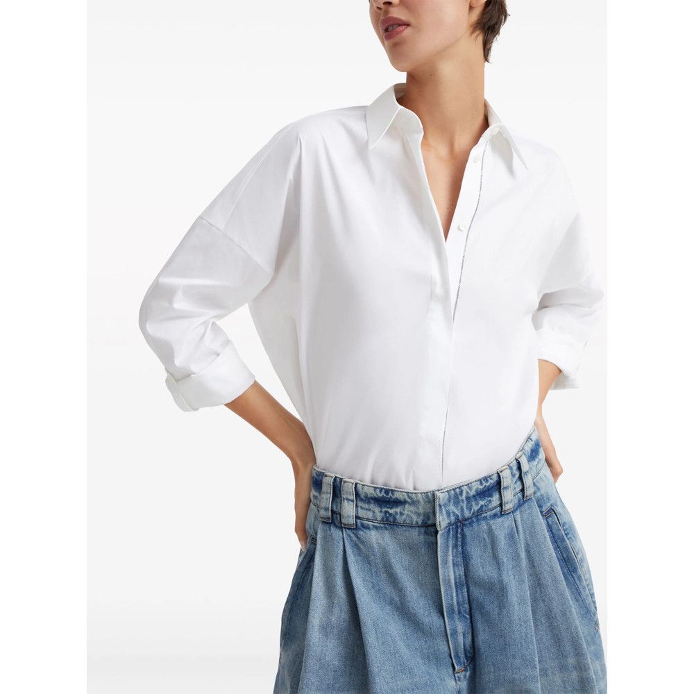 Brunello Cucinelli Brunello Cucinelli WHITE Tops - Shirts Size S / US 4 / IT 40 - 2 Thumbnail