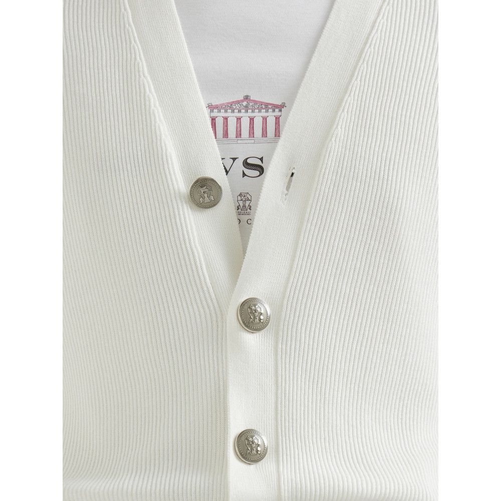 Brunello Cucinelli Brunello Cucinelli WHITE Sweaters & Knitwear - Cardigans Size US M / EU 48-50 / 2 - 2 Thumbnail