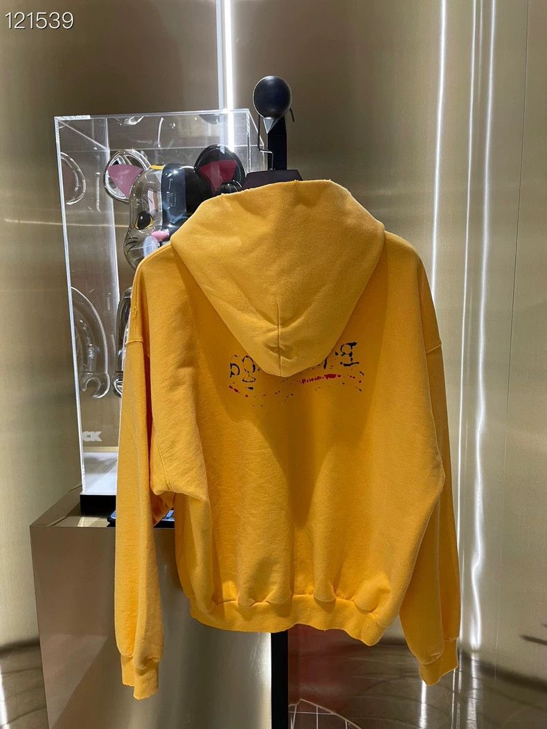 Balenciaga Balenciaga Yellow Graffiti Logo Hoodie Size US XS / EU 42 / 0 - 2 Thumbnail