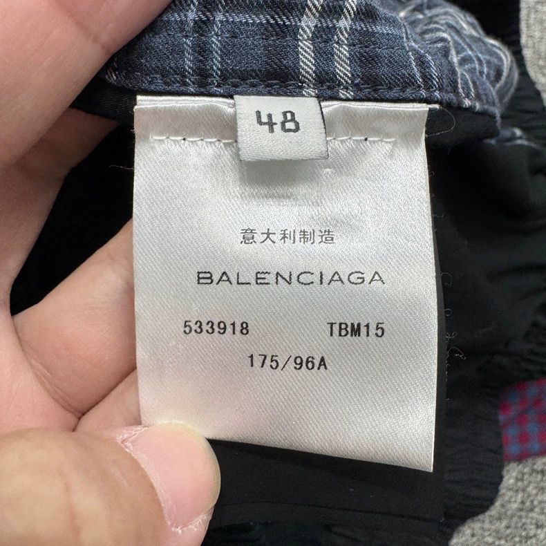 Balenciaga Balenciaga Plaid Patchwork Jacket Size US XL / EU 56 / 4 - 3 Thumbnail