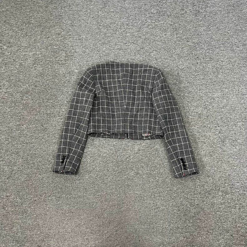 Thom Browne Thom Browne Gray Plaid Wool Jacket Size US L / EU 52-54 / 3 - 2 Thumbnail