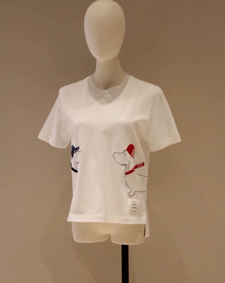 Thom Browne Thom Browne Dog Embroidery Short-Sleeve T-Shirt Size US S / EU 44-46 / 1 - 3 Thumbnail