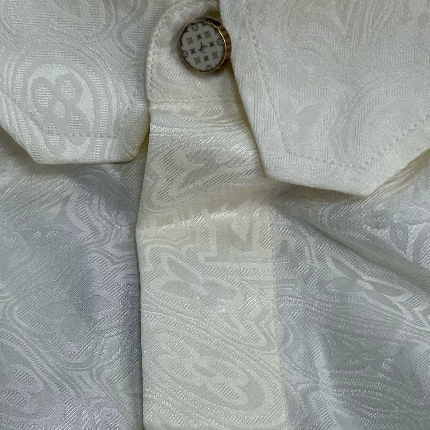 Louis Vuitton LV Beige Cotton Silk Logo Shirt Size US XL / EU 56 / 4 - 8 Thumbnail