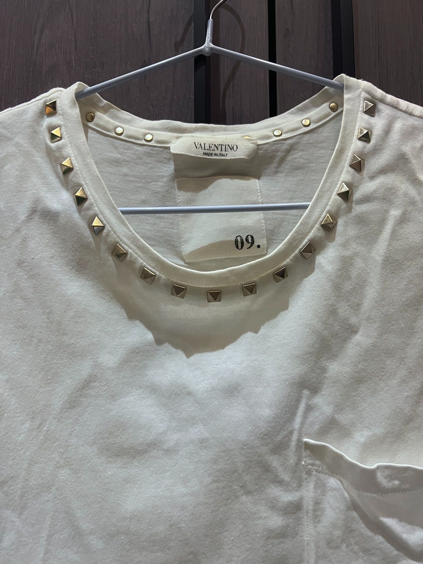 Valentino Valentino Men's White Studded T-Shirt Size US XXL / EU 58 / 5 - 2 Thumbnail