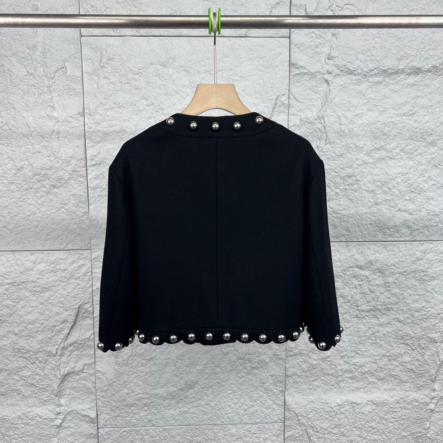 Valentino Valentino Black Studded Wool Jacket Size US XS / EU 42 / 0 - 2 Thumbnail