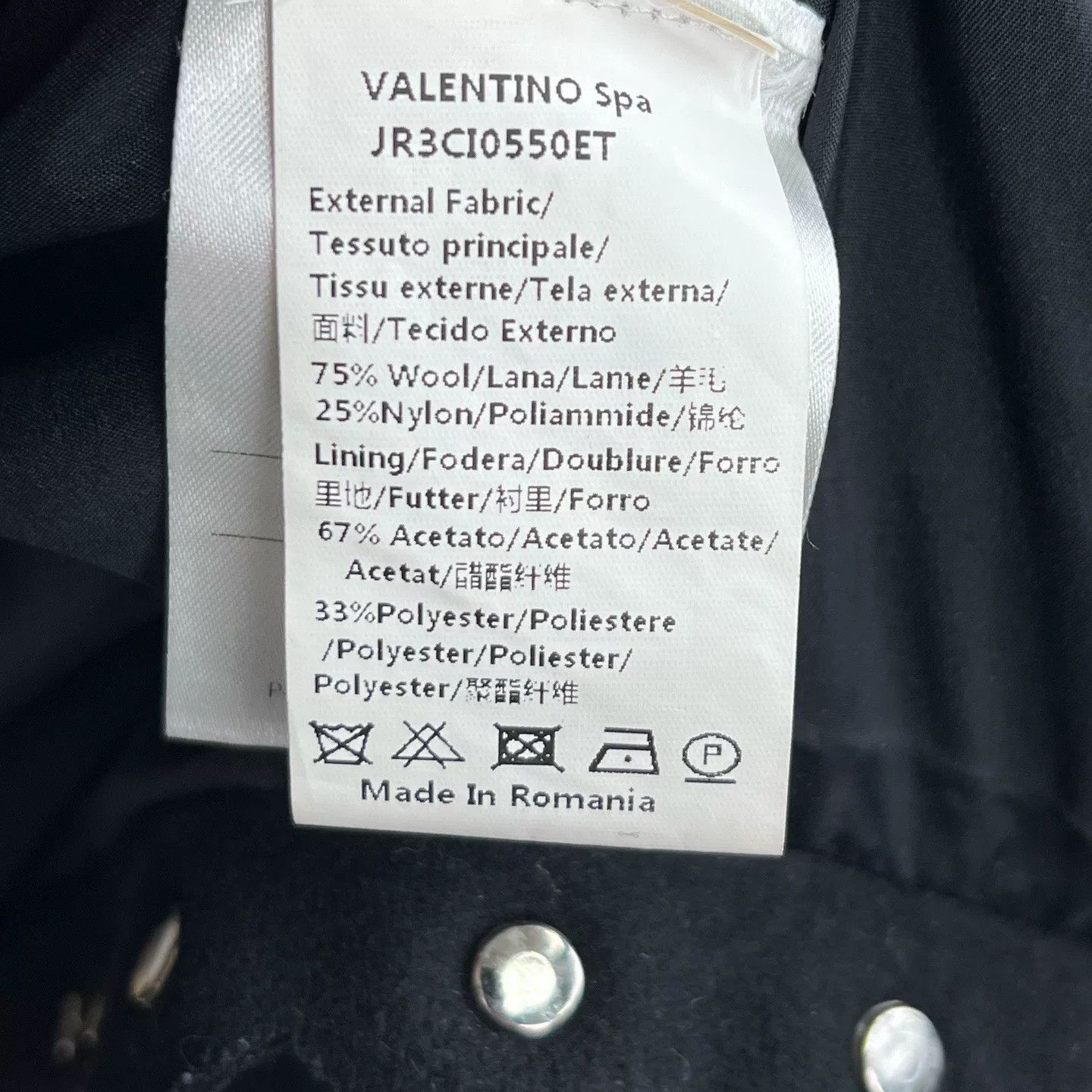 Valentino Valentino Black Studded Wool Jacket Size US XS / EU 42 / 0 - 5 Thumbnail