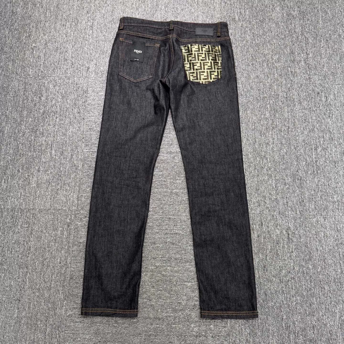 Fendi Fendi Gold Logo Denim Jeans Size US 33 - 5 Thumbnail