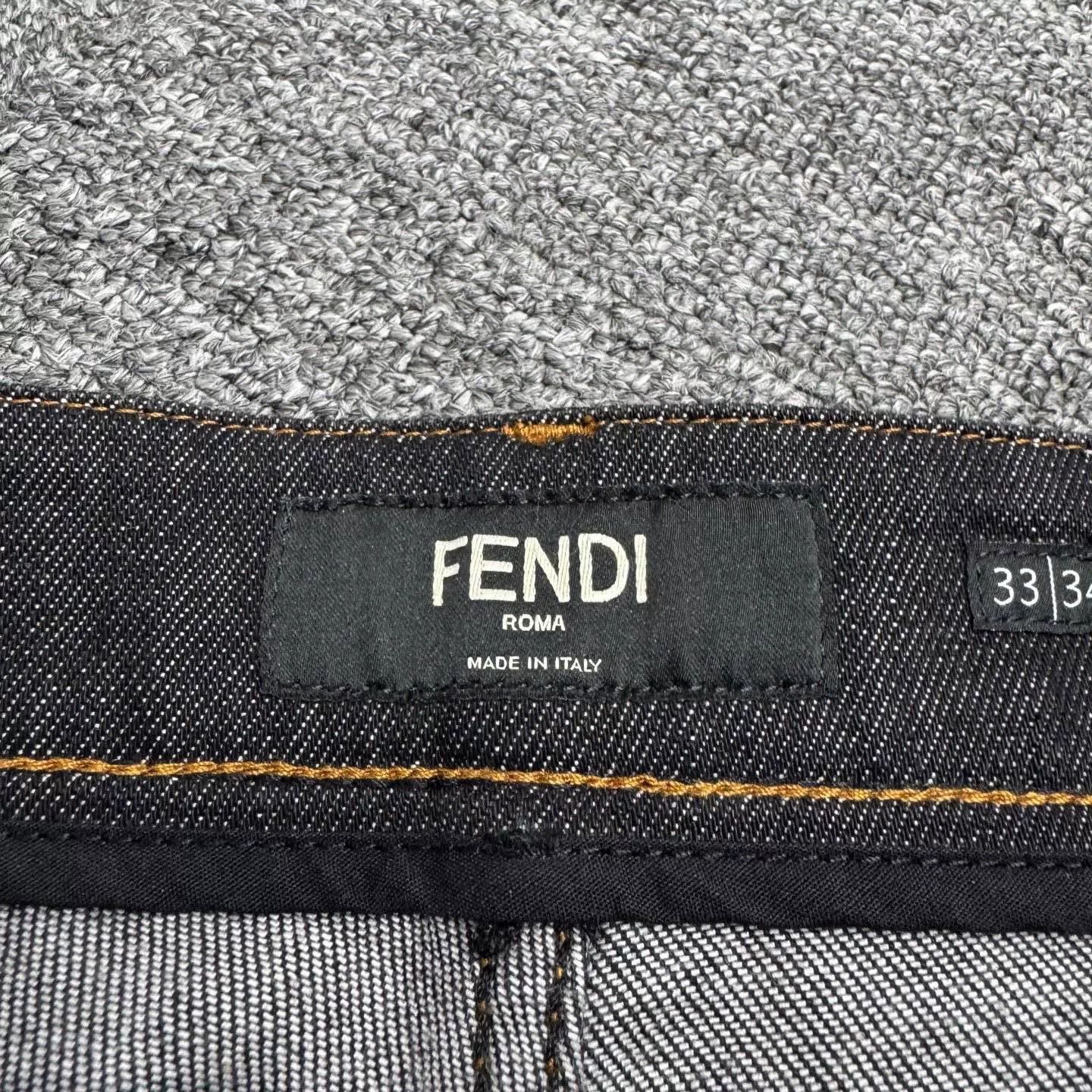 Fendi Fendi Gold Logo Denim Jeans Size US 33 - 2 Thumbnail