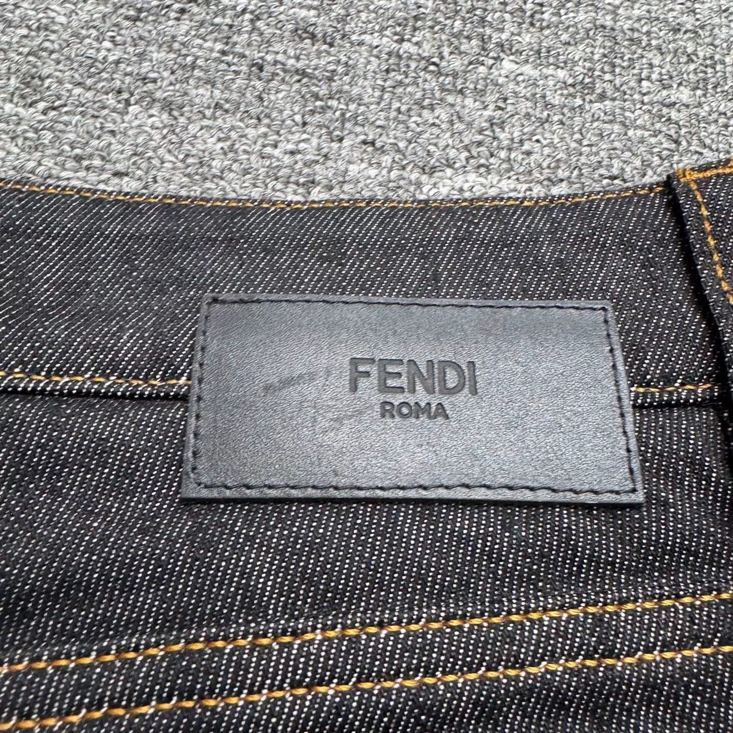 Fendi Fendi Gold Logo Denim Jeans Size US 33 - 6 Thumbnail