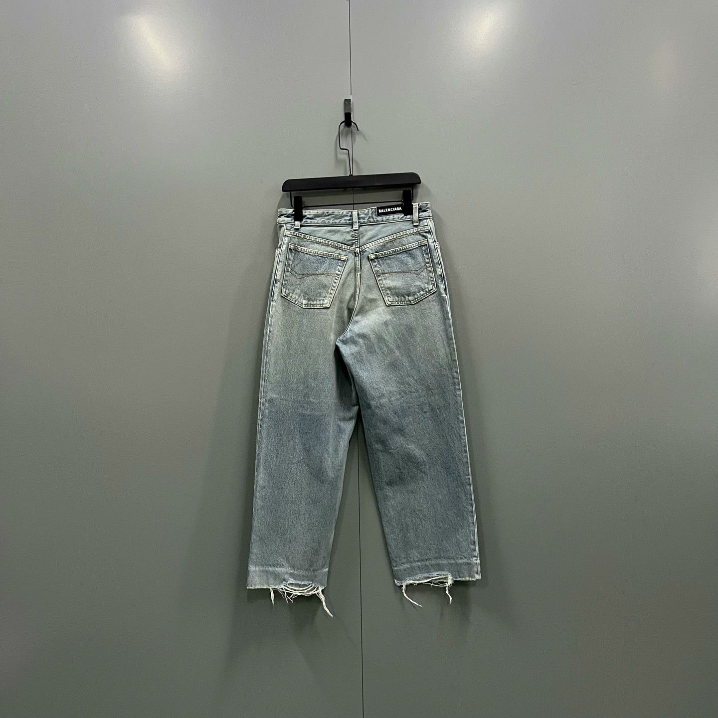 Balenciaga Balenciaga Light Blue Denim Wide-Leg Pants Size US 27 - 2 Thumbnail