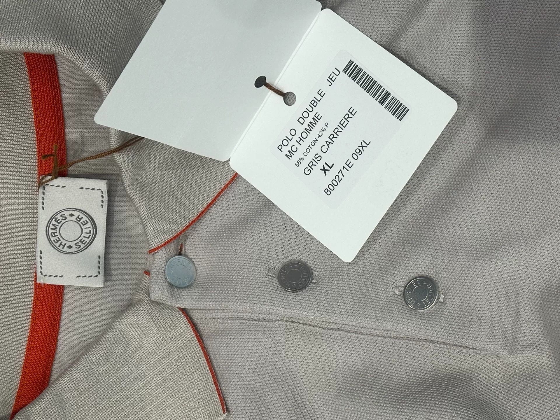 Hermes Hermes Men's Equestrian Short Sleeve Polo Size US XL / EU 56 / 4 - 3 Thumbnail