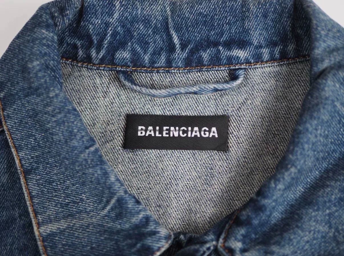 Balenciaga Balenciaga Back Logo Embroidered Denim Jacket Size US XL / EU 56 / 4 - 3 Thumbnail