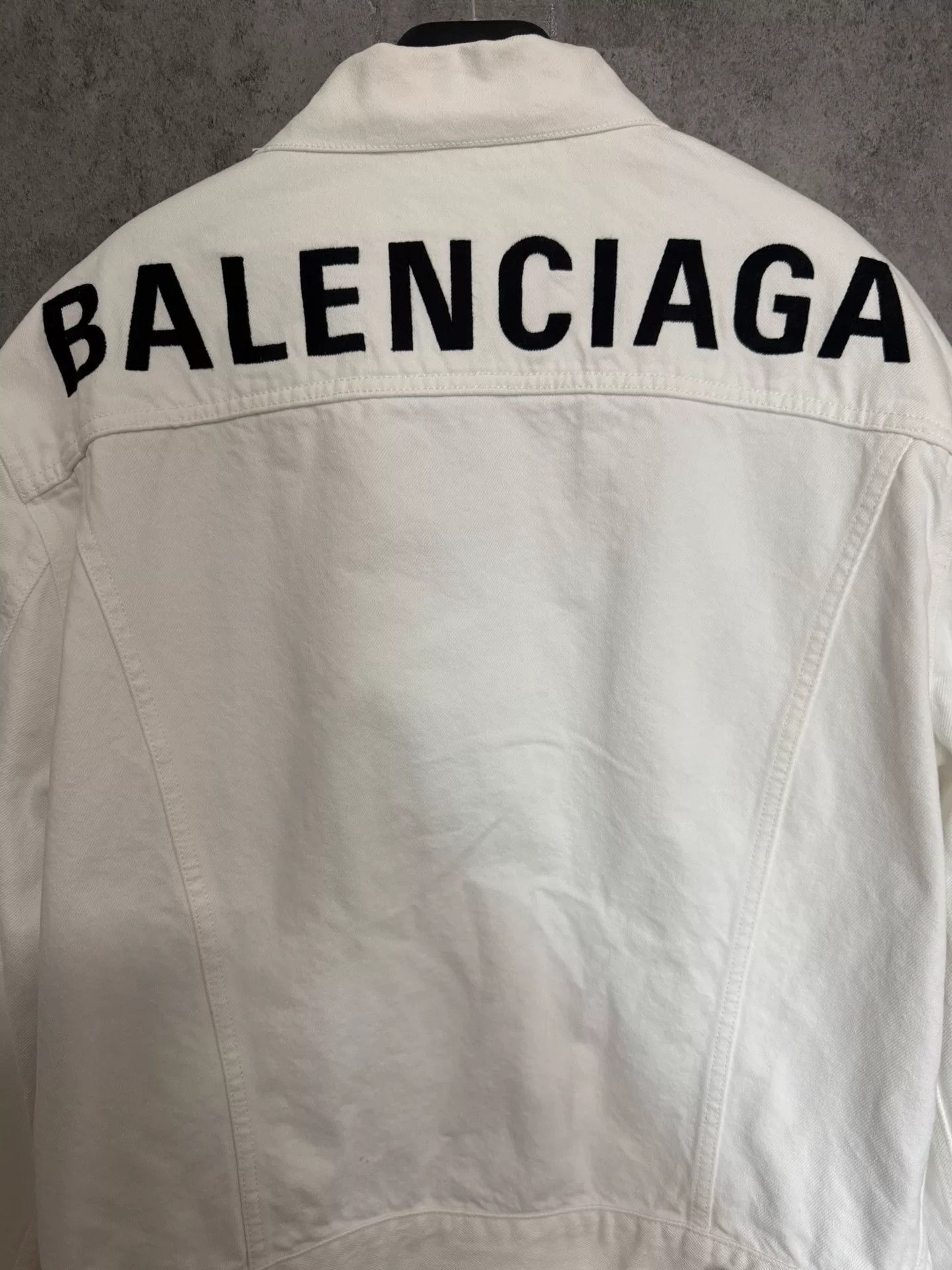 Balenciaga Balenciaga White Denim Jacket with Logo Size US S / EU 44-46 / 1 - 6 Thumbnail