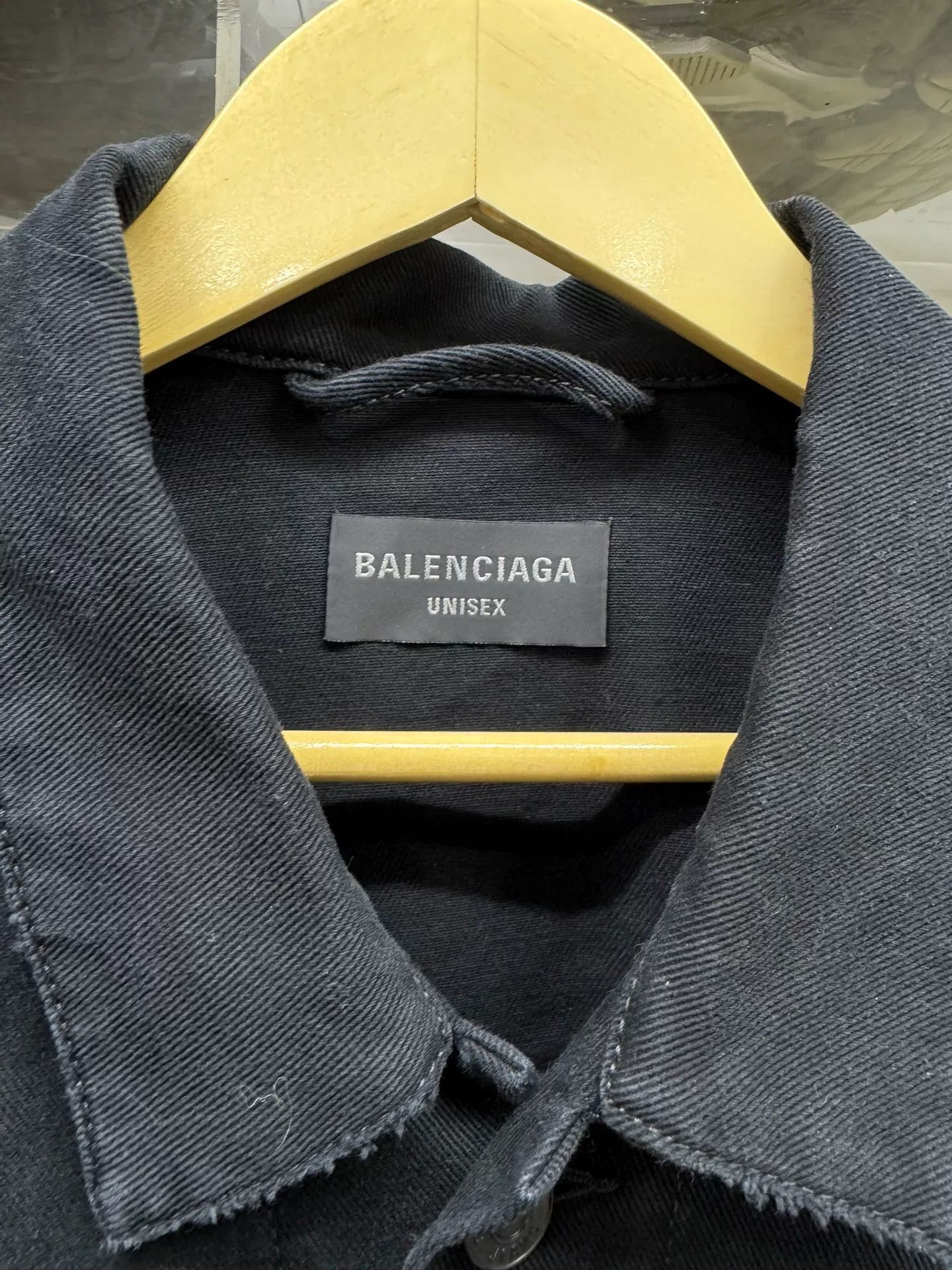 Balenciaga Balenciaga Collar Logo Denim Jacket Size US L / EU 52-54 / 3 - 4 Thumbnail