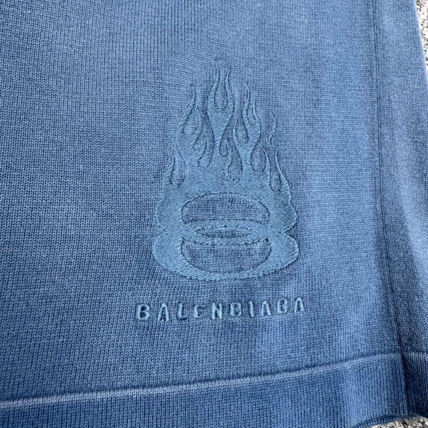 Balenciaga Balenciaga Flame Double Ring Embroidered Shorts Size US 26 / EU 42 - 2 Thumbnail