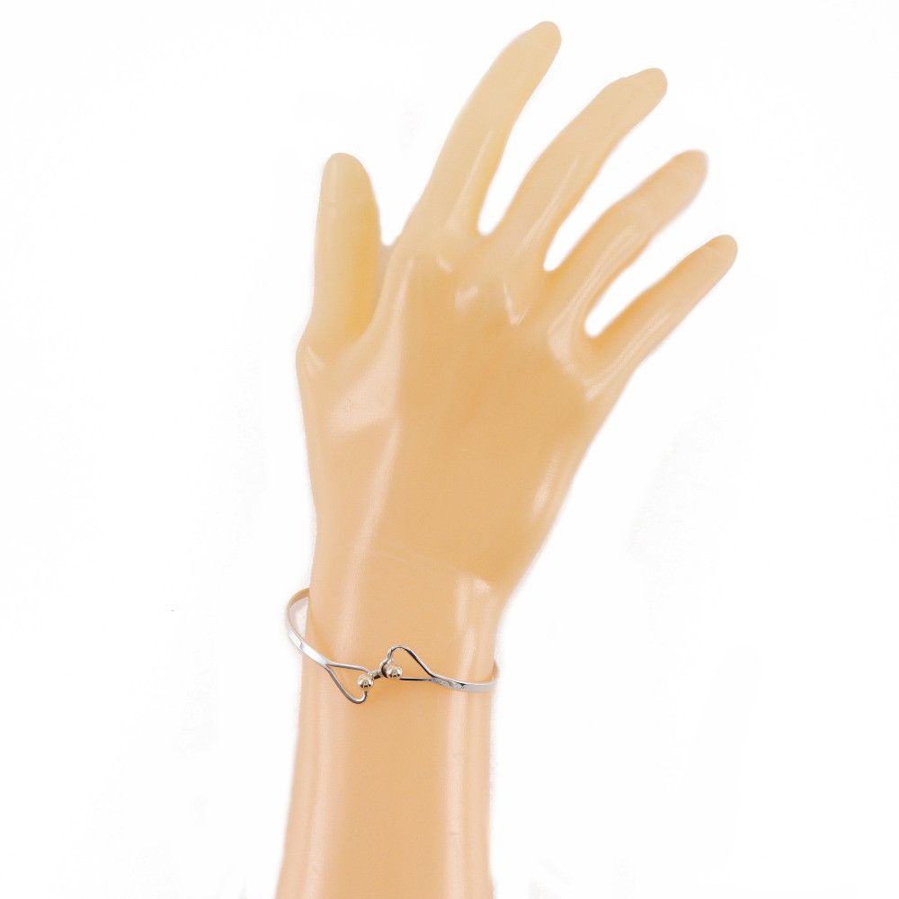 Tiffany & Co. Tiffany & Co. Tiffany Hook & Eye Double Heart Silver 925 K14 Yellow Gold Bangle Metal Bangle DUTY FREE for USA Size ONE SIZE - 2 Thumbnail