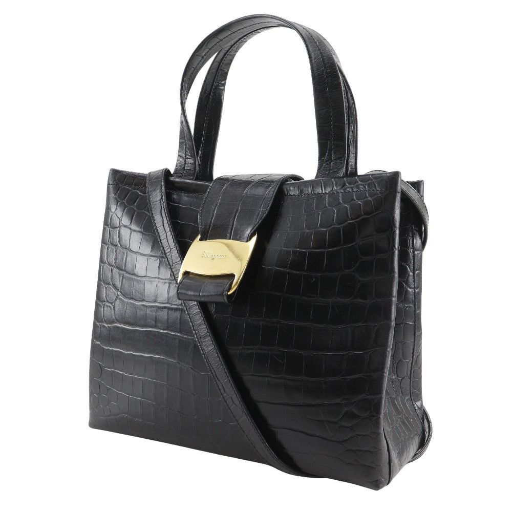 Salvatore Ferragamo Salvatore Ferragamo Salvatore Ferragamo Vara Embossed Leather 2way Bag Leather Handbag AQ-21 8252 DUTY FREE for USA Size ONE SIZE - 2 Thumbnail