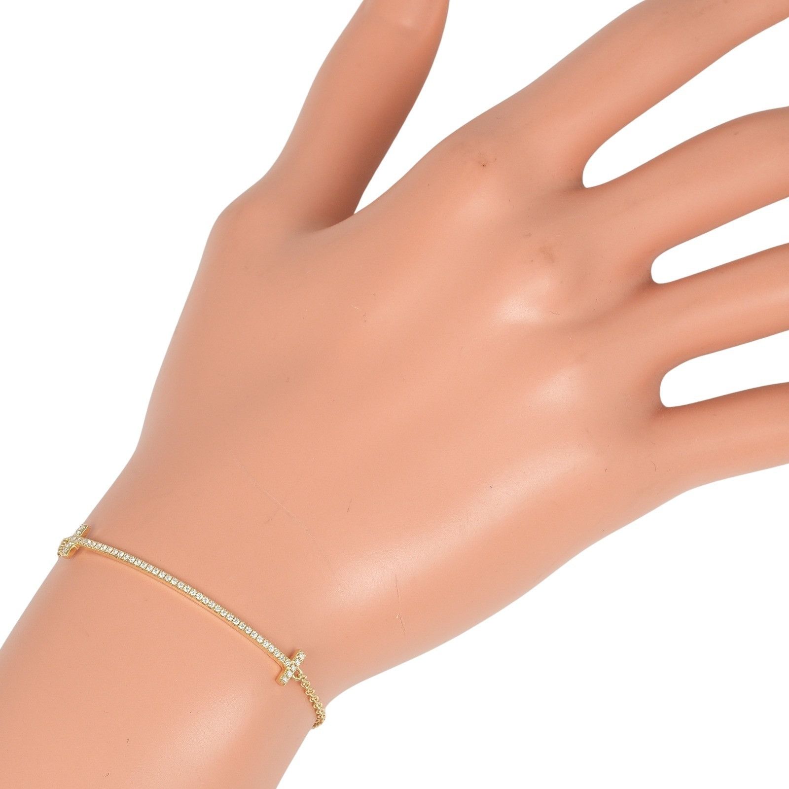Tiffany & Co. Tiffany & Co. Tiffany T Smile Au750 Diamond Bracelet Leather Bracelet DUTY FREE for USA Size ONE SIZE - 2 Thumbnail