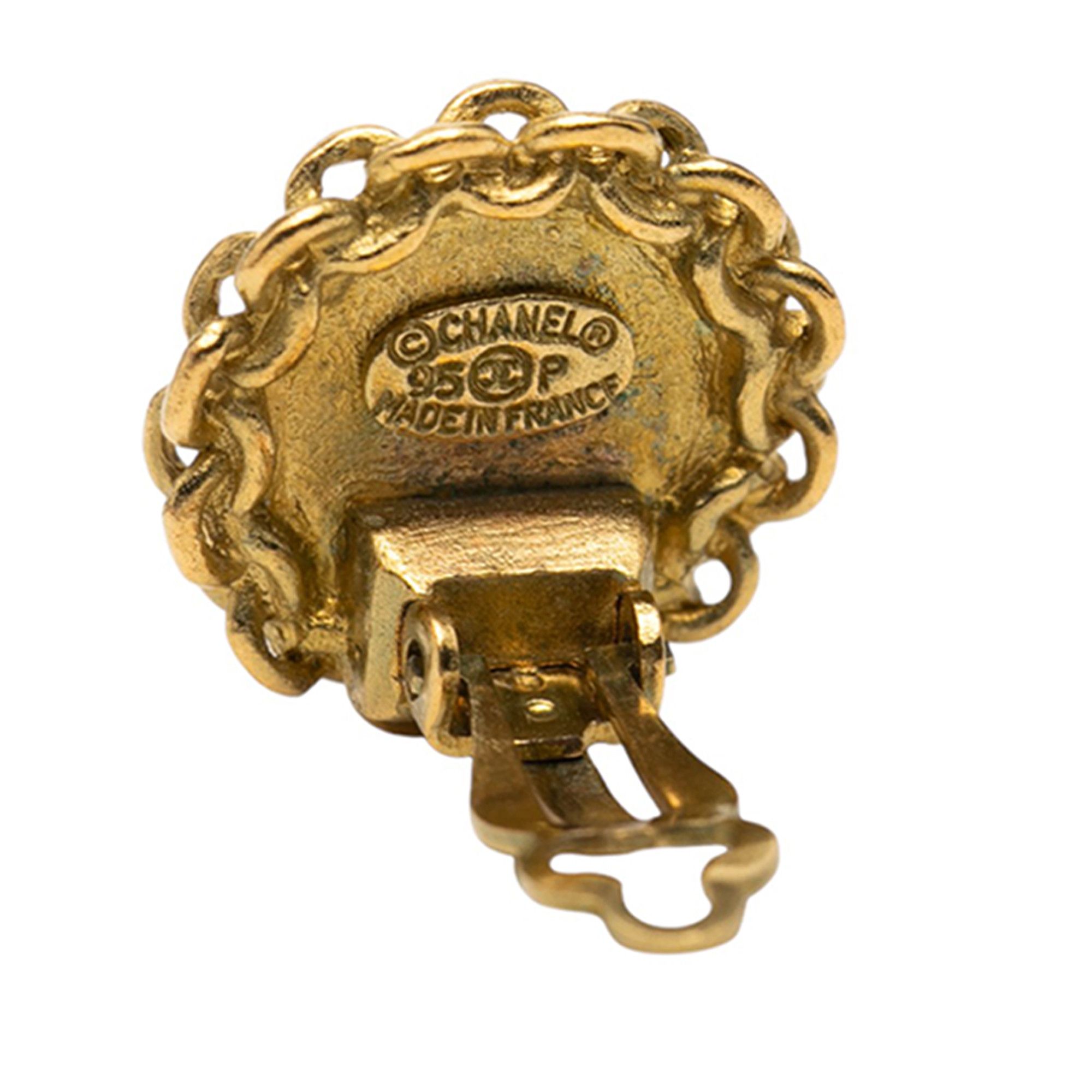 Chanel Chanel Gold Plated CC Chain Round Clip On Earrings Size ONE SIZE - 3 Thumbnail