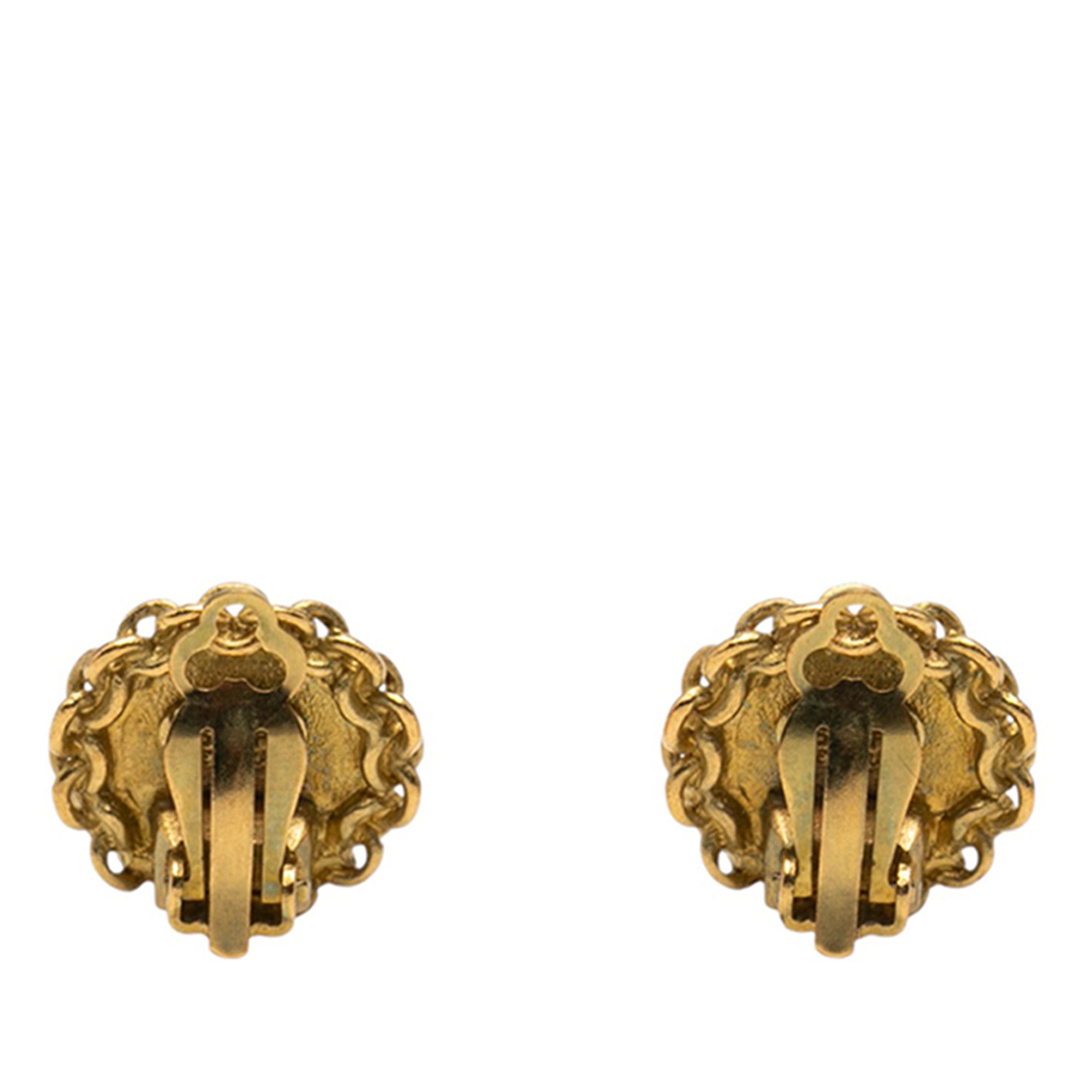 Chanel Chanel Gold Plated CC Chain Round Clip On Earrings Size ONE SIZE - 2 Thumbnail