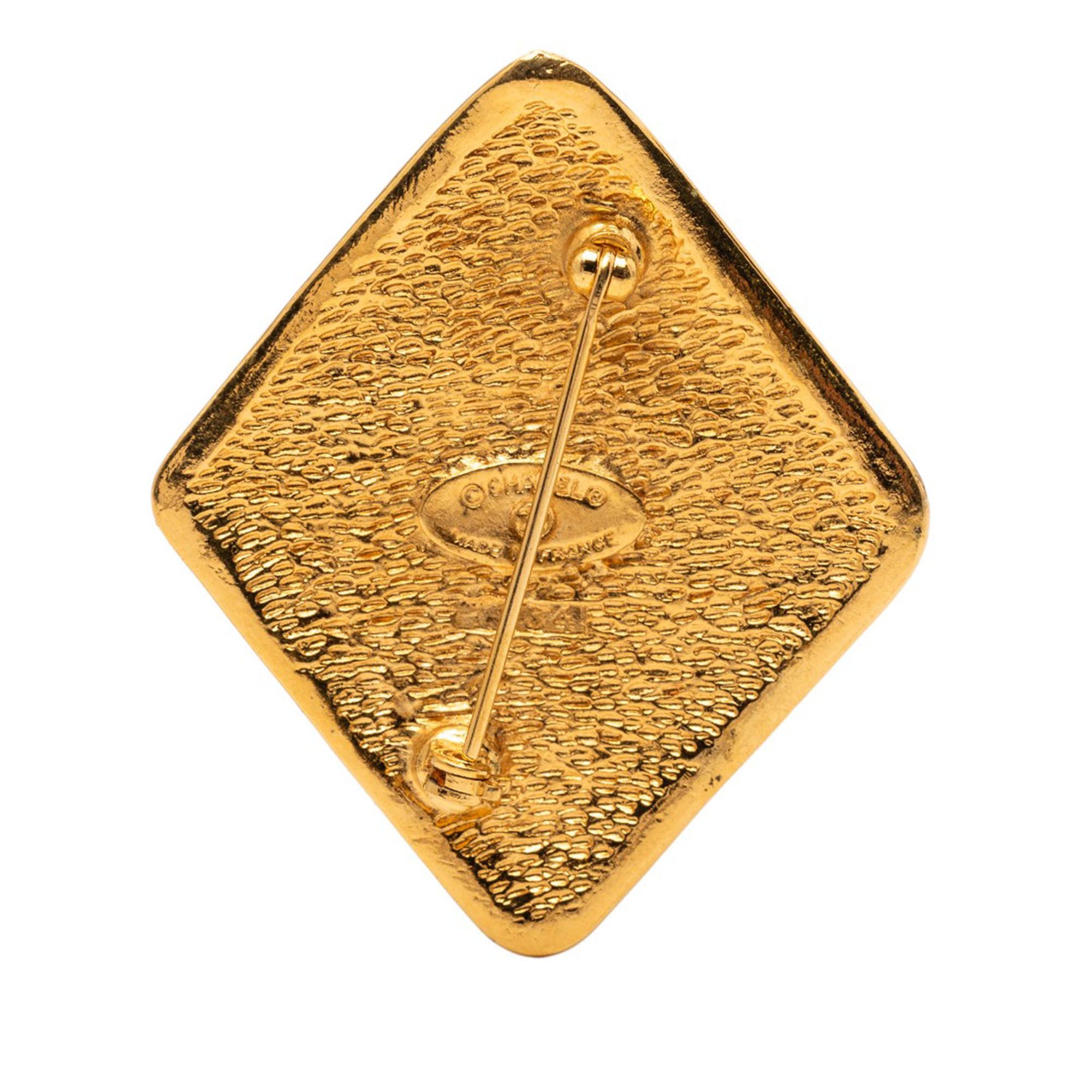 Chanel Chanel Gold Plated CC Rhombus Brooch Size ONE SIZE - 2 Thumbnail