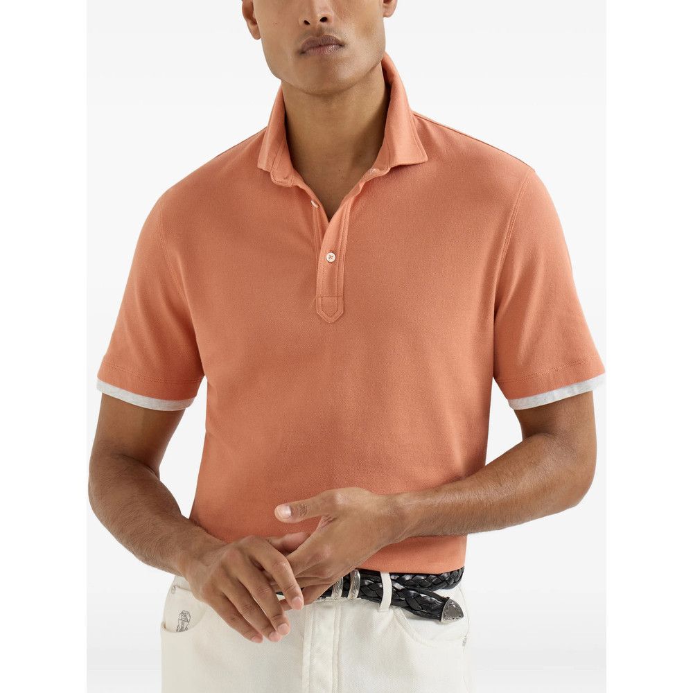 Brunello Cucinelli ORANGE Polo Shirts