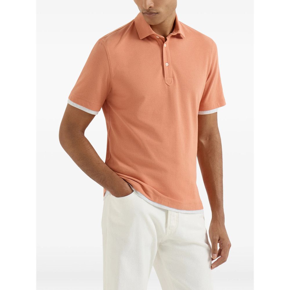 Brunello Cucinelli ORANGE Polo Shirts
