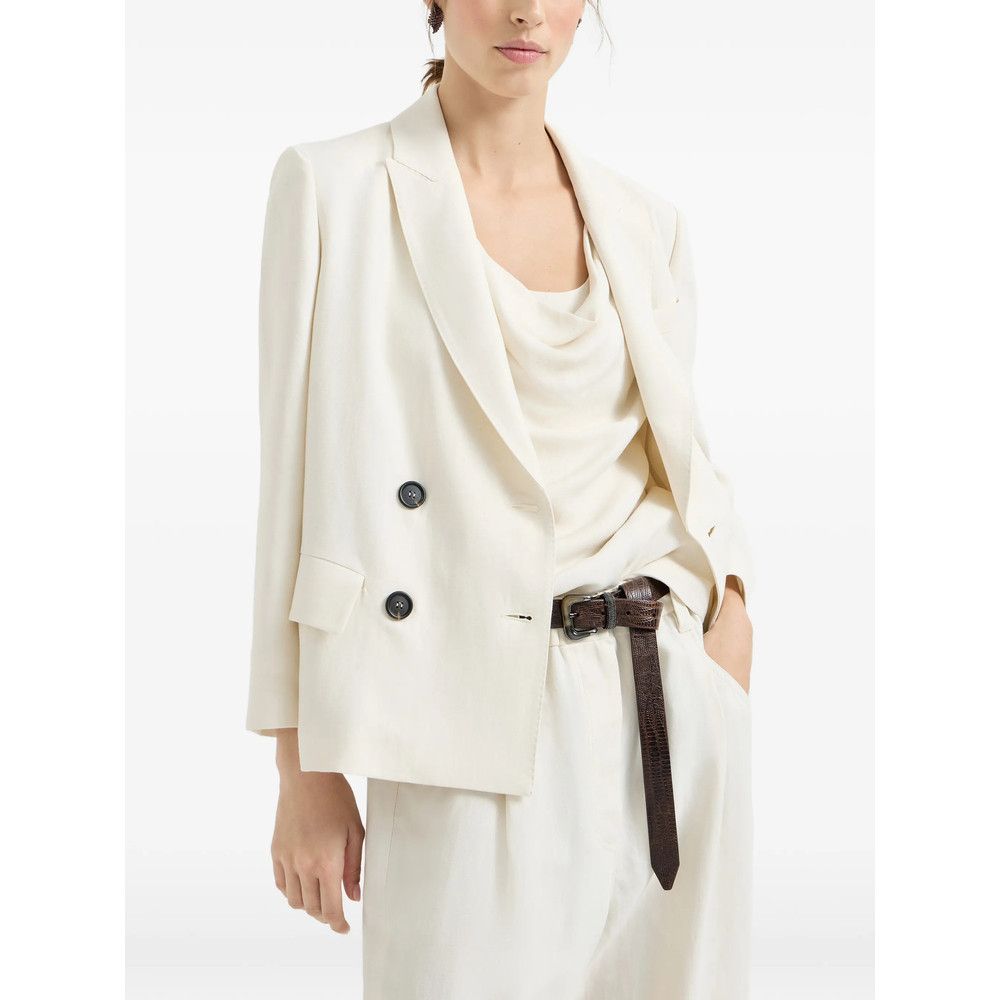 Brunello Cucinelli Brunello Cucinelli NEUTRALS Jackets - Blazers Size M / US 6-8 / IT 42-44 - 3 Thumbnail