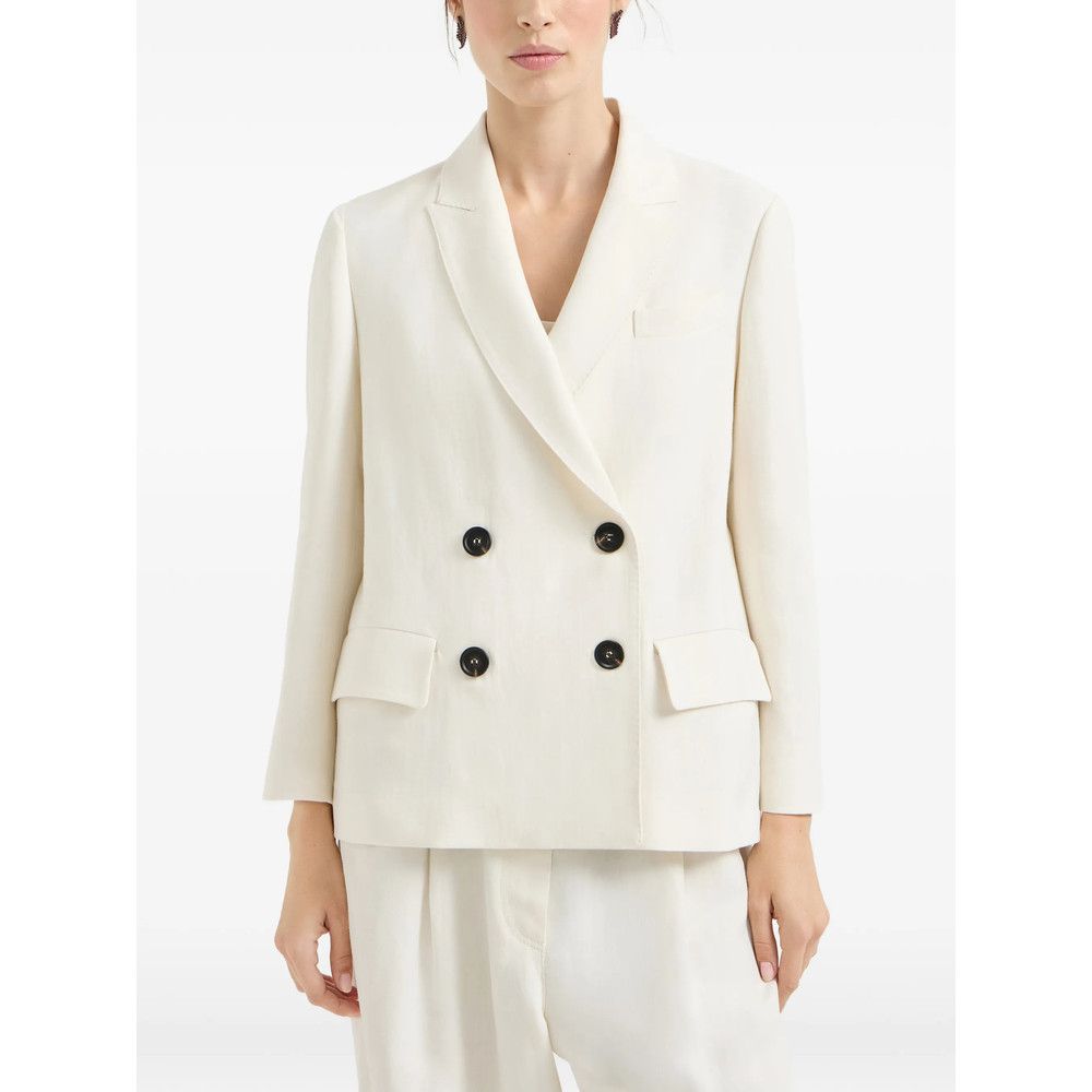 Brunello Cucinelli Brunello Cucinelli NEUTRALS Jackets - Blazers Size M / US 6-8 / IT 42-44 - 4 Thumbnail