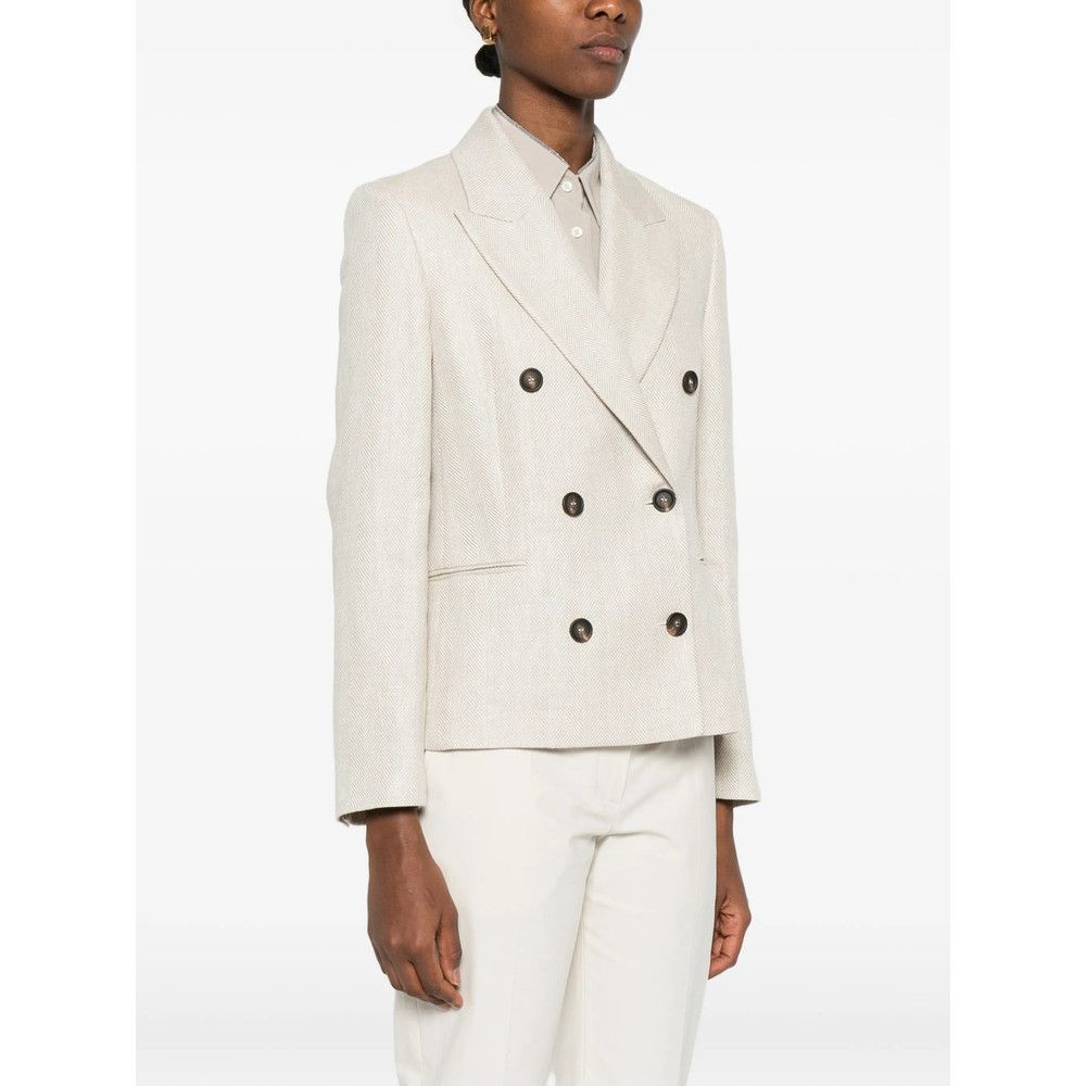 Brunello Cucinelli Brunello Cucinelli NEUTRALS Jackets - Blazers Size M / US 6-8 / IT 42-44 - 2 Thumbnail