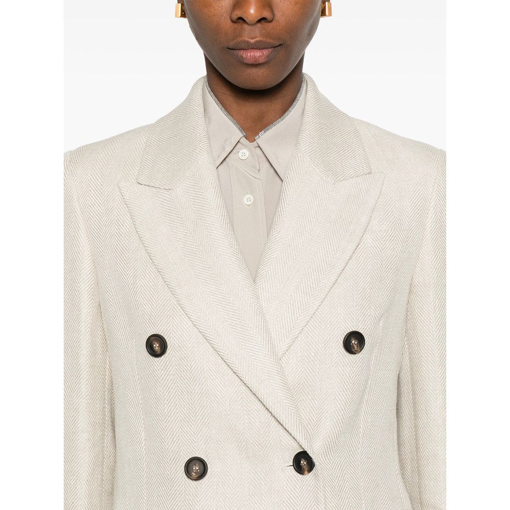 Brunello Cucinelli Brunello Cucinelli NEUTRALS Jackets - Blazers Size M / US 6-8 / IT 42-44 - 5 Thumbnail