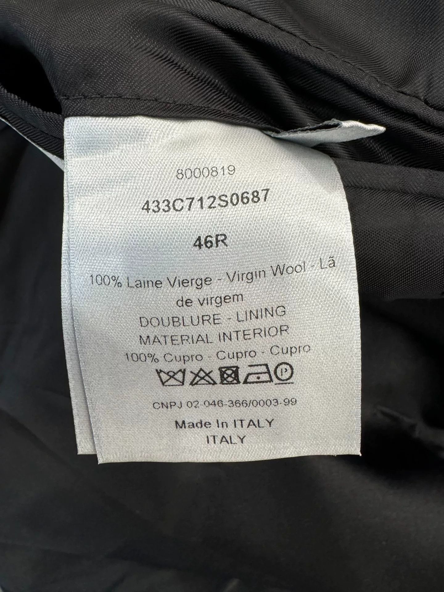 Dior Dior Men's Black Wool Suit Jacket Size US S / EU 44-46 / 1 - 7 Thumbnail