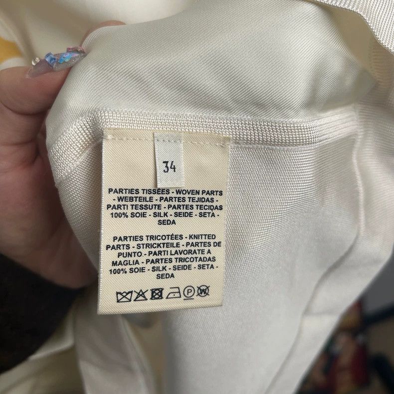 Hermes Hermes Cream Print Short Sleeve Top Size US XS / EU 42 / 0 - 5 Thumbnail