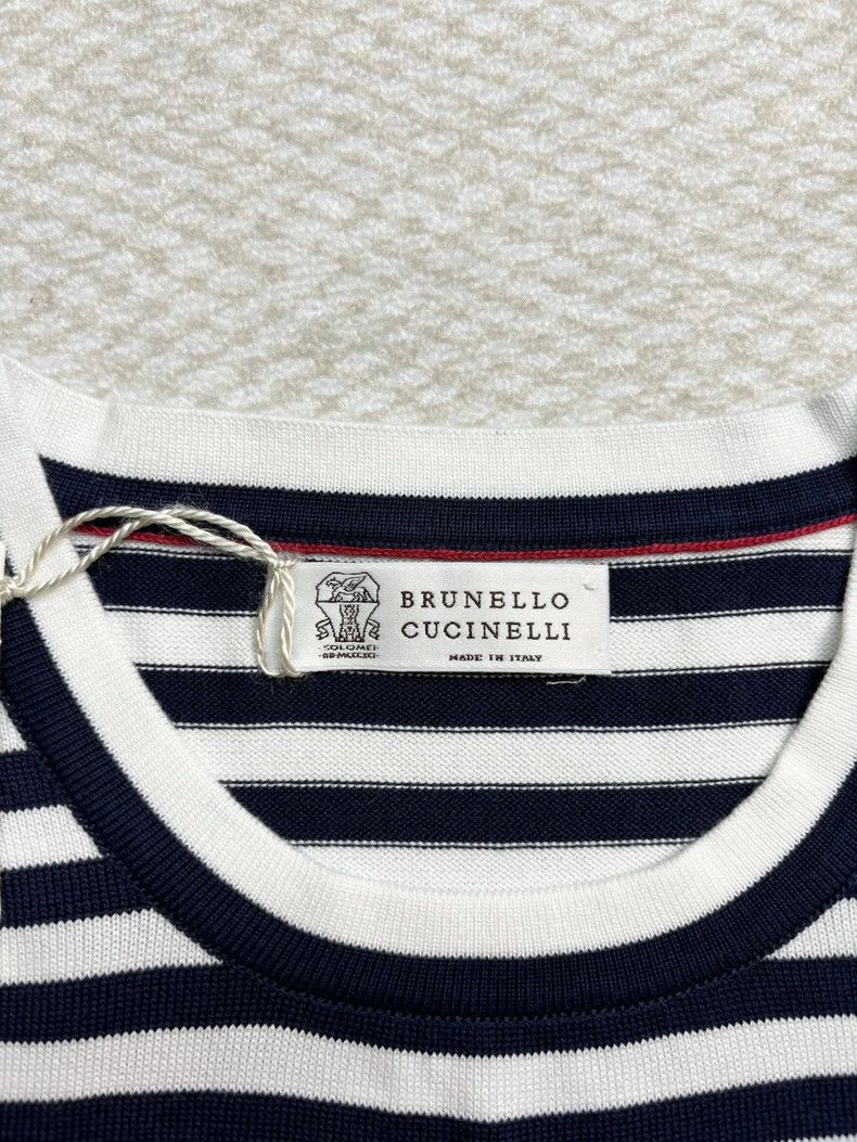 Brunello Cucinelli Brunello Cucinelli Striped Knit Top Size US L / EU 52-54 / 3 - 3 Thumbnail