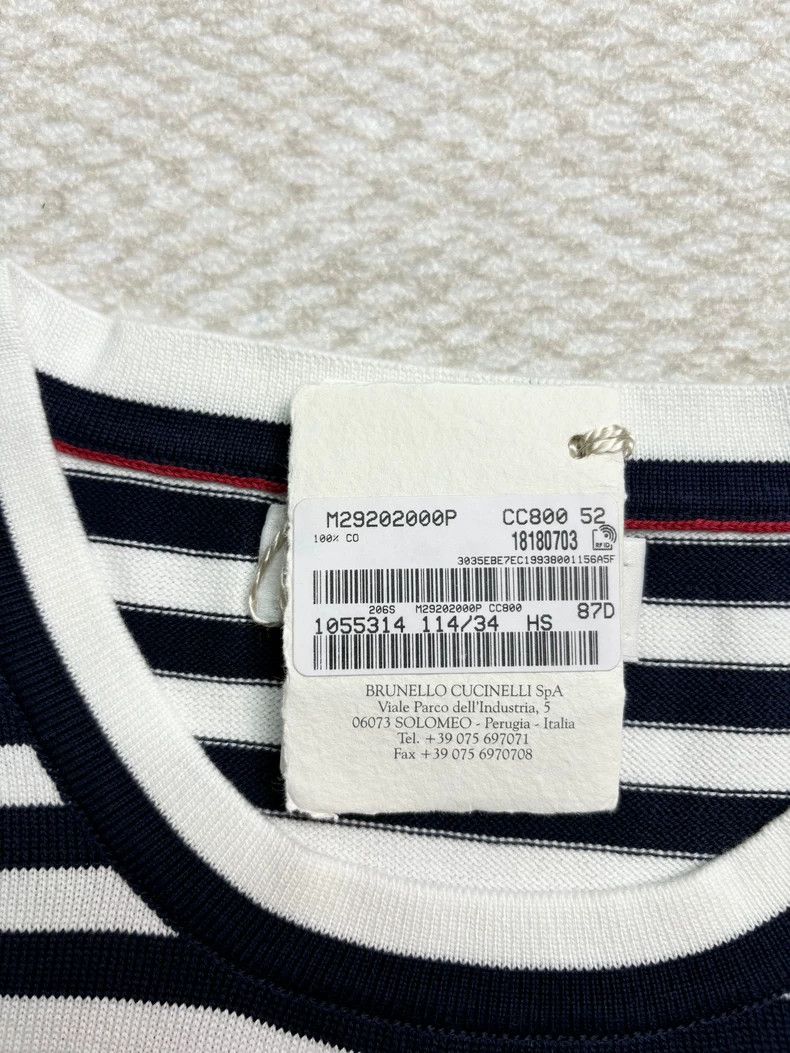 Brunello Cucinelli Brunello Cucinelli Striped Knit Top Size US L / EU 52-54 / 3 - 4 Thumbnail