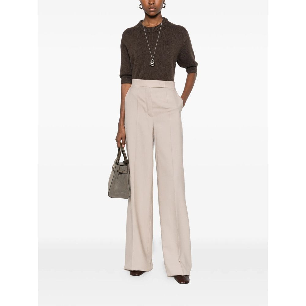 Max Mara Max Mara NEUTRALS Trousers - Straight Trousers Size 26" / US 2 / IT 38 - 2 Thumbnail