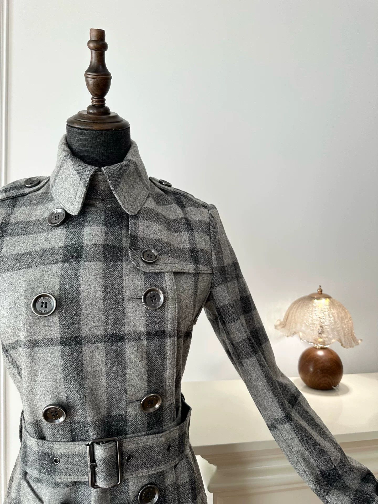 Burberry Burberry Women's Gray Wool Trench Coat Size US S / EU 44-46 / 1 - 5 Thumbnail