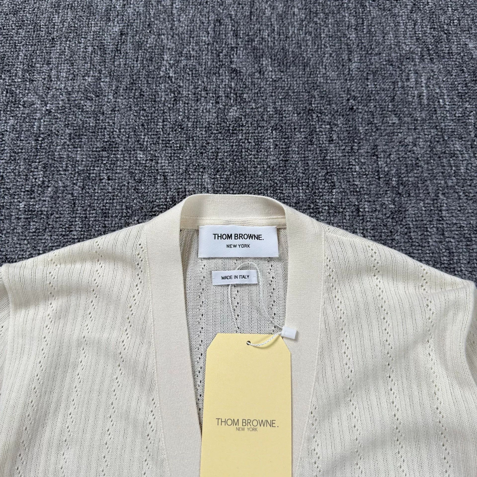Thom Browne Thom Browne White Stripe Knit Cardigan Size US M / EU 48-50 / 2 - 3 Thumbnail