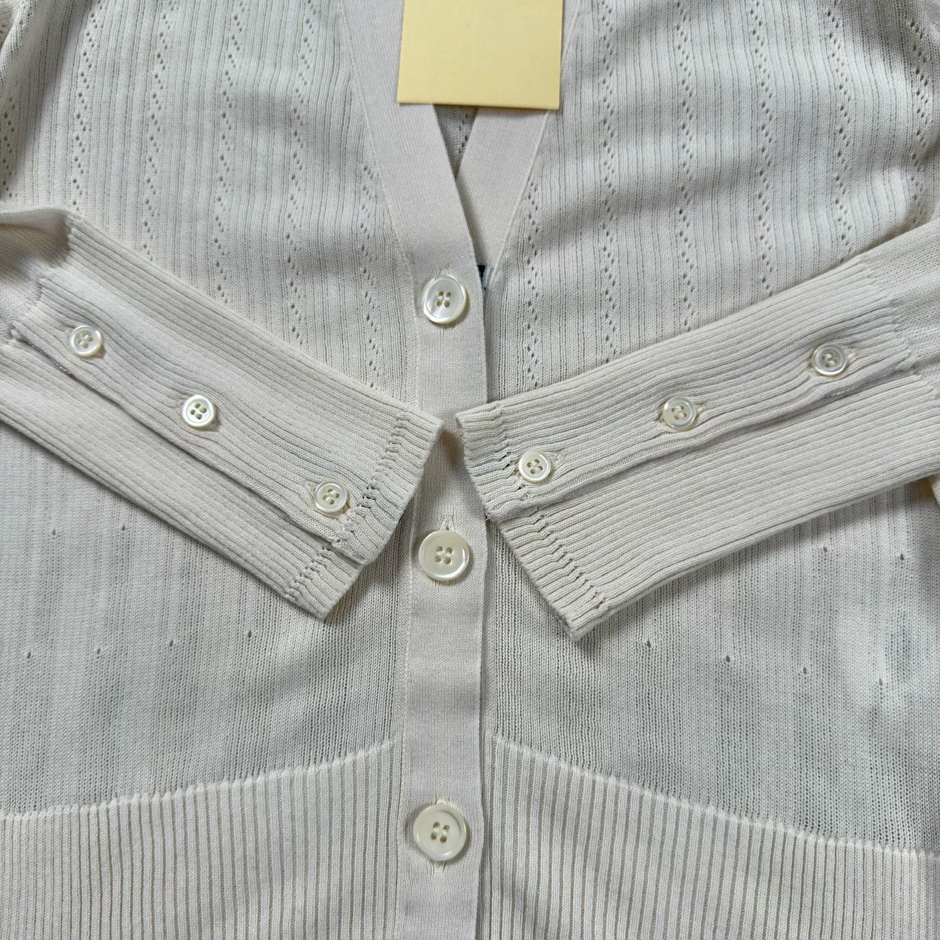 Thom Browne Thom Browne White Stripe Knit Cardigan Size US M / EU 48-50 / 2 - 6 Thumbnail