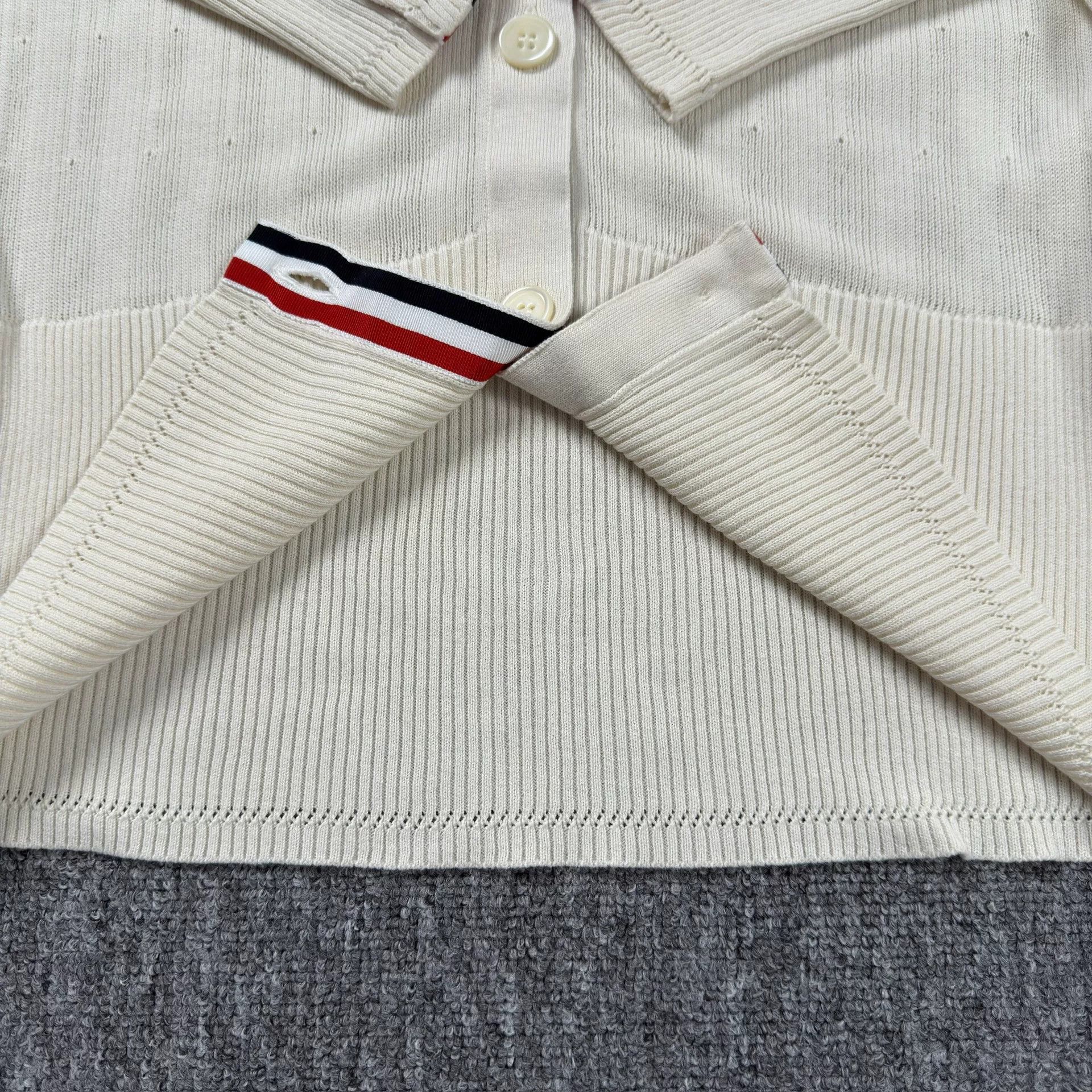 Thom Browne Thom Browne White Stripe Knit Cardigan Size US M / EU 48-50 / 2 - 7 Thumbnail