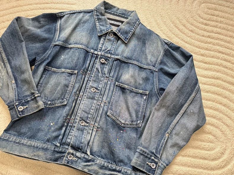Neighborhood NEIGHBORHOOD Distressed Denim Jacket Size US M / EU 48-50 / 2 - 2 Thumbnail