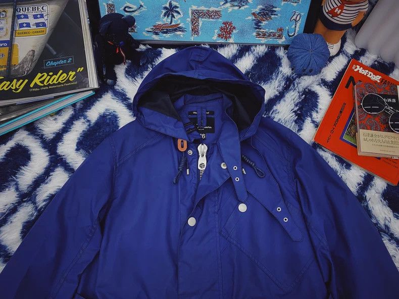 Nigel Cabourn Nigel Cabourn Navy Rainproof Moto Jacket Size US L / EU 52-54 / 3 - 3 Thumbnail