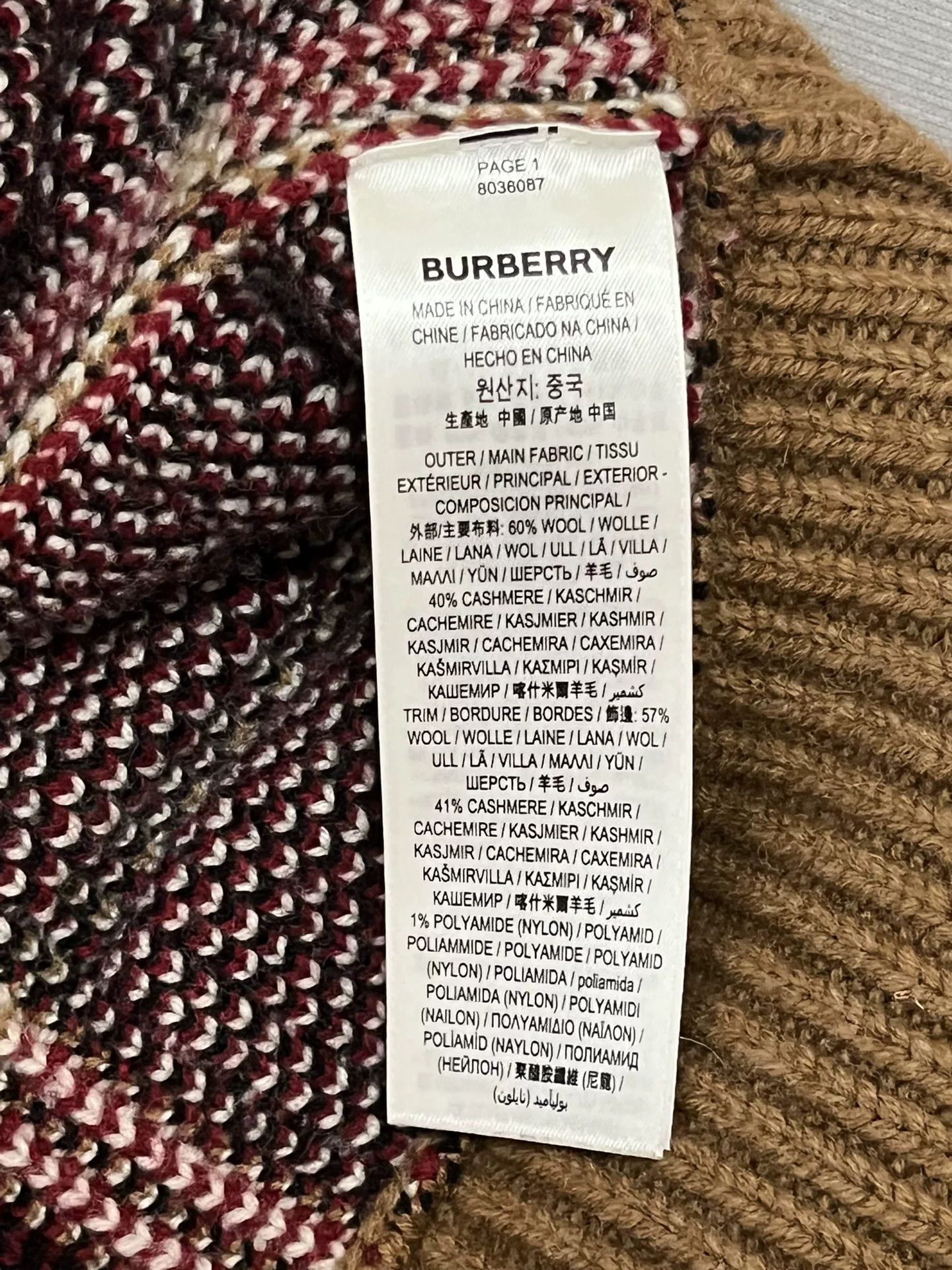 Burberry Burberry Check Wool-Cashmere Cardigan Size US L / EU 52-54 / 3 - 5 Thumbnail