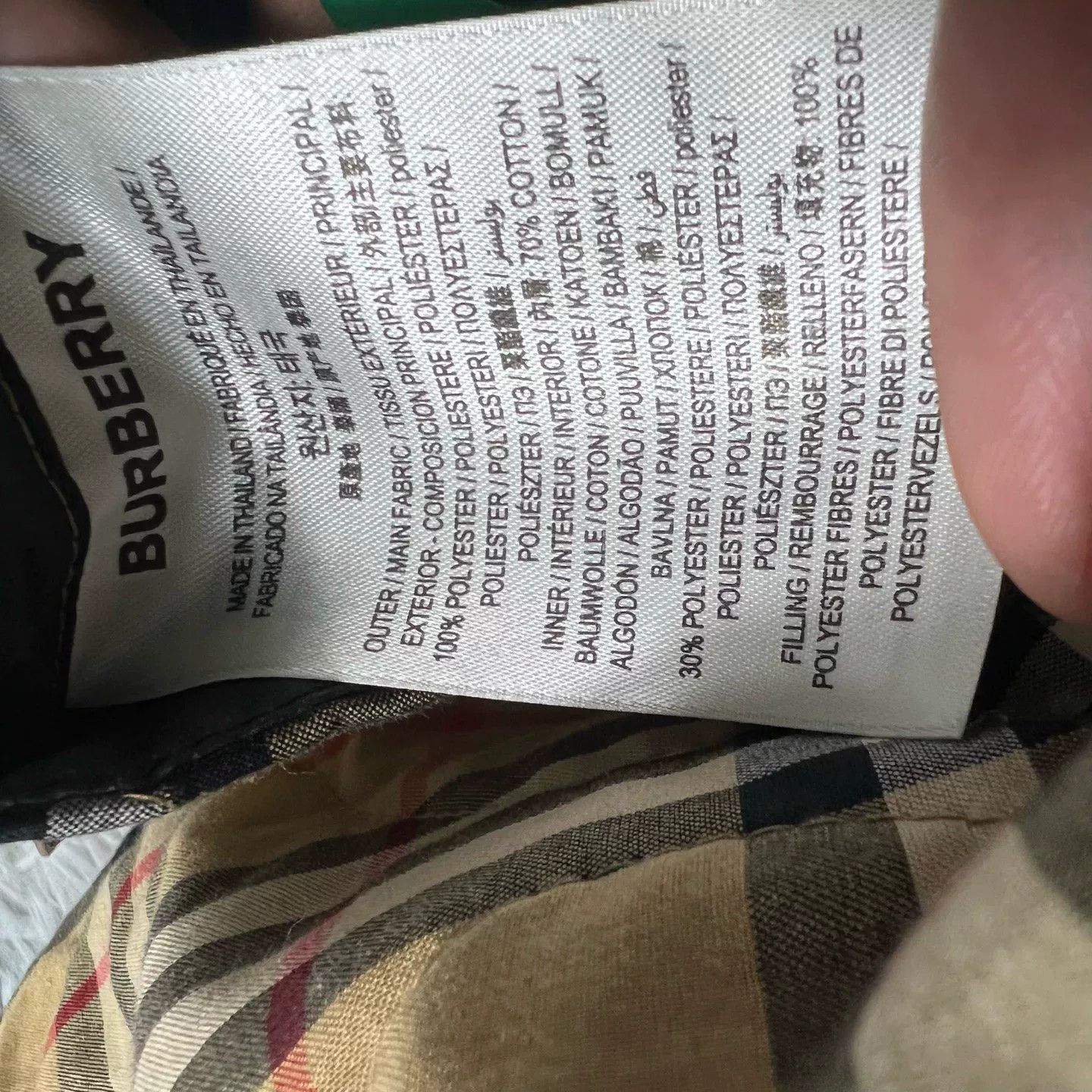 Burberry Burberry Checked Cotton Puffer Coat Size US XXL / EU 58 / 5 - 4 Thumbnail