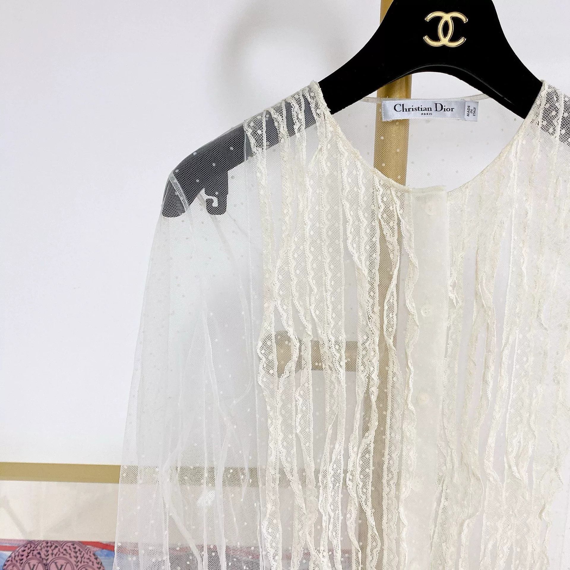 Dior Dior White Mesh Shirt F36 Size US M / EU 48-50 / 2 - 4 Thumbnail