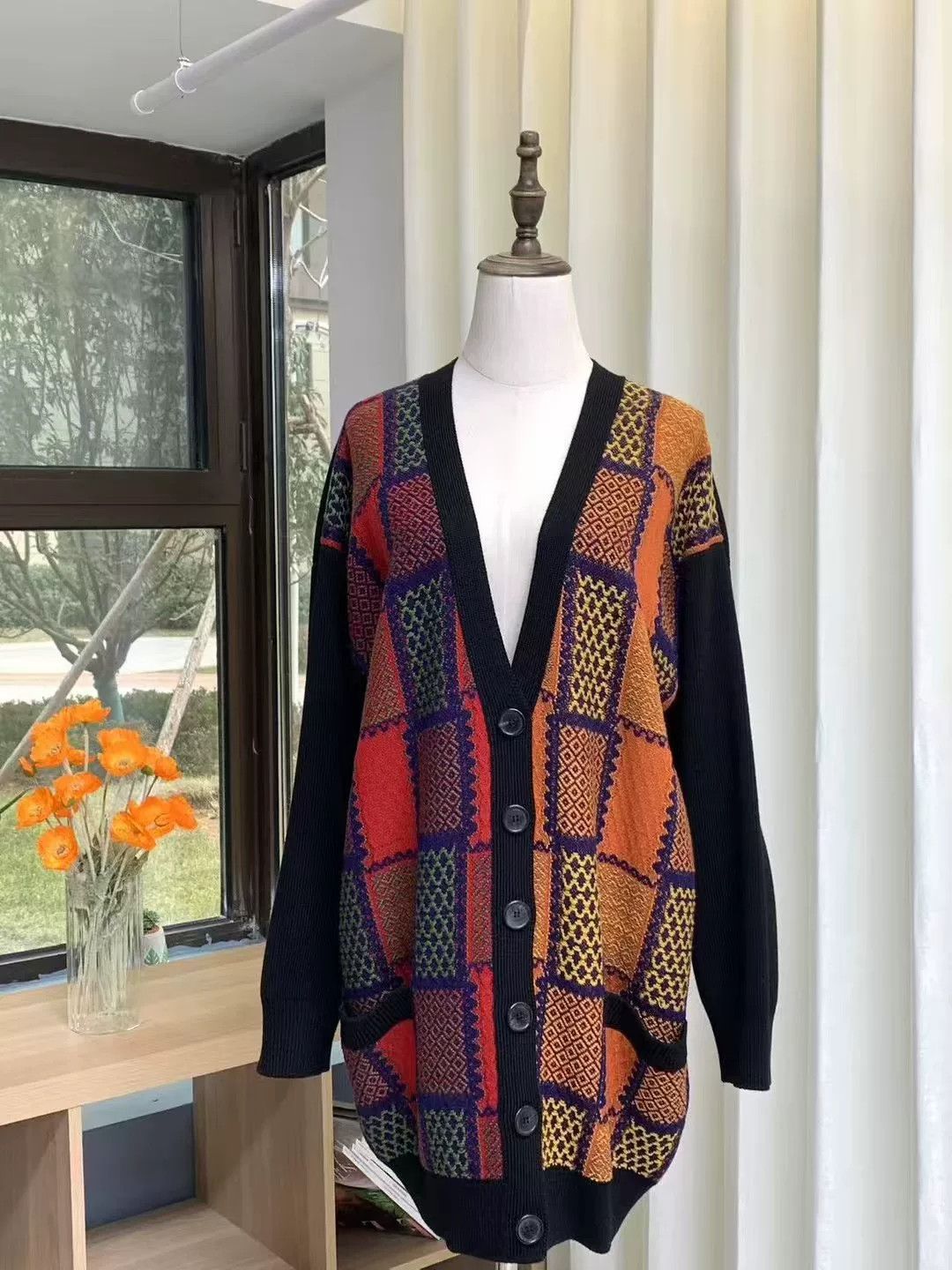 Loewe LOEWE Colorblock Wool Long Cardigan Size US S / EU 44-46 / 1 - 2 Thumbnail