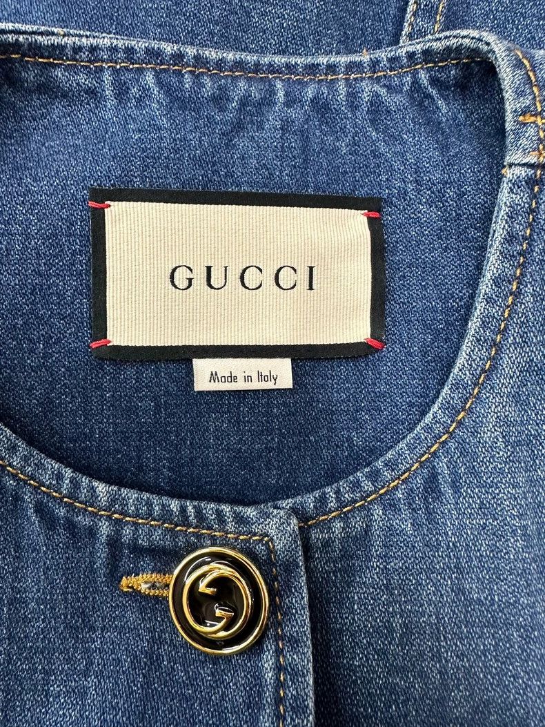 Gucci Gucci Denim Vest with Double G Buckle Size US S / EU 44-46 / 1 - 7 Thumbnail